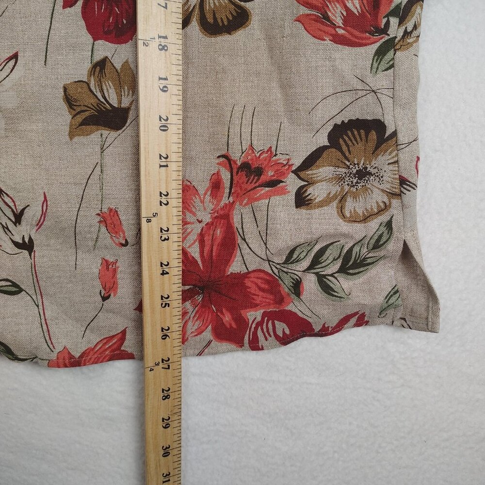 VTG Style & Co. Collection Linen Shirt Womens sz 18 Beige Flax Bali Floral - Picture 6 of 8